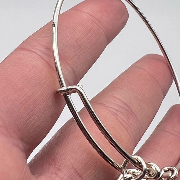 Alex And Ani Women's Expandable Red Crystal‎ Birthstone Silver Charm Bracelet - Picture 6 of 8